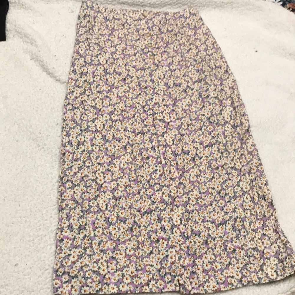 Zara Lavender Floral Midi Skirt
